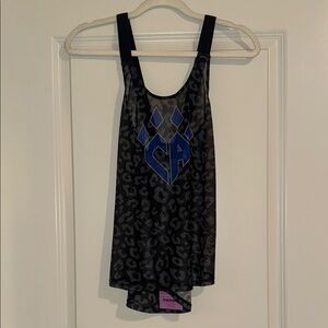 Black and Blue Graphic Tank Top cheer athletics